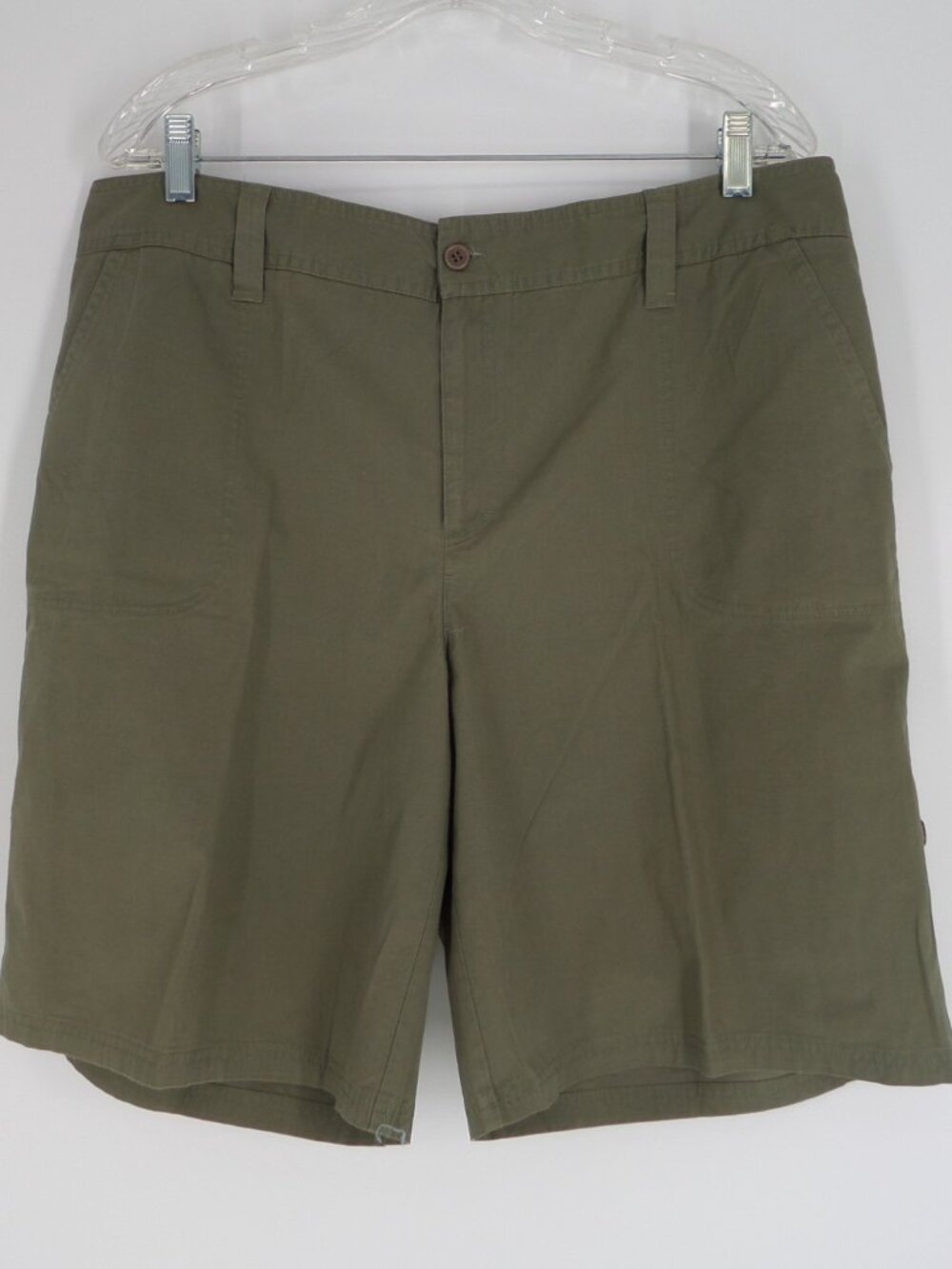 Sag Harbor Woman's Adjustable Length Green Cargo Shorts Sz 18 Pre Owned